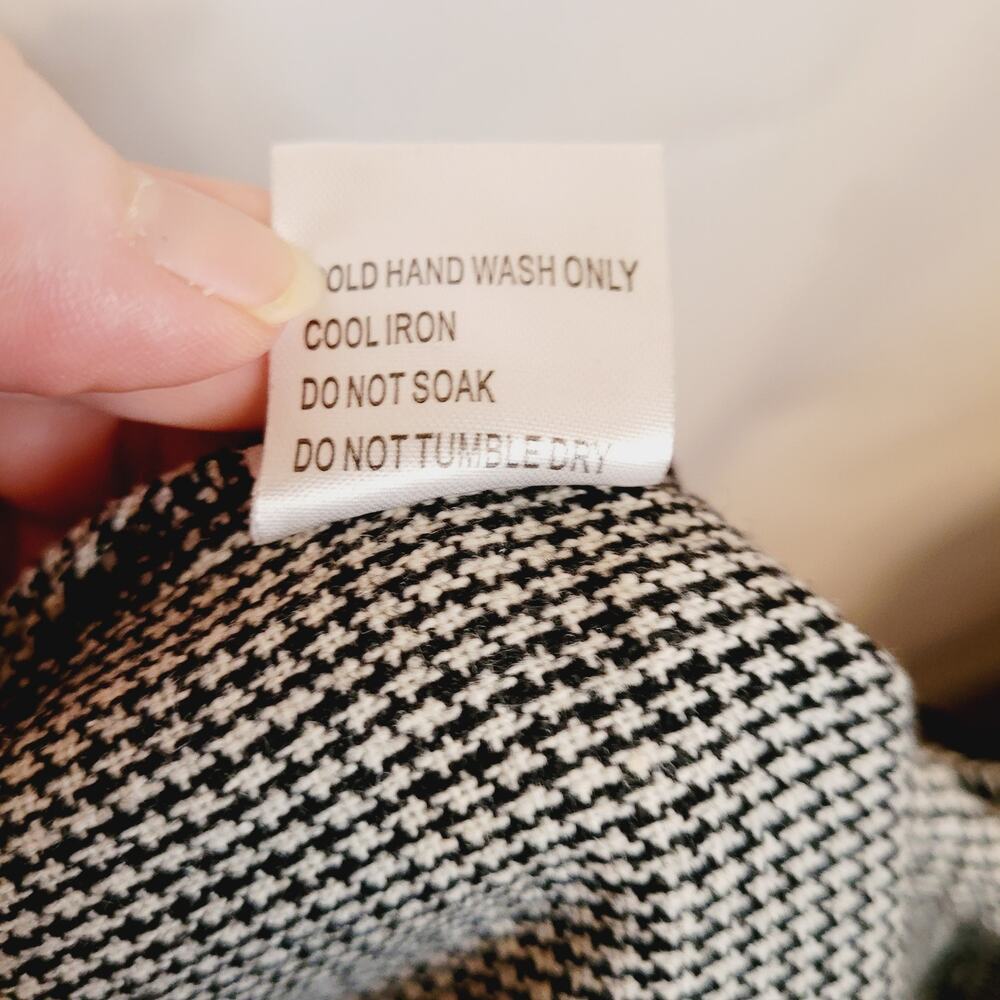 Seek the Label black and white houndstooth straight leg trouser pants Sm Preppy - Picture 9 of 12